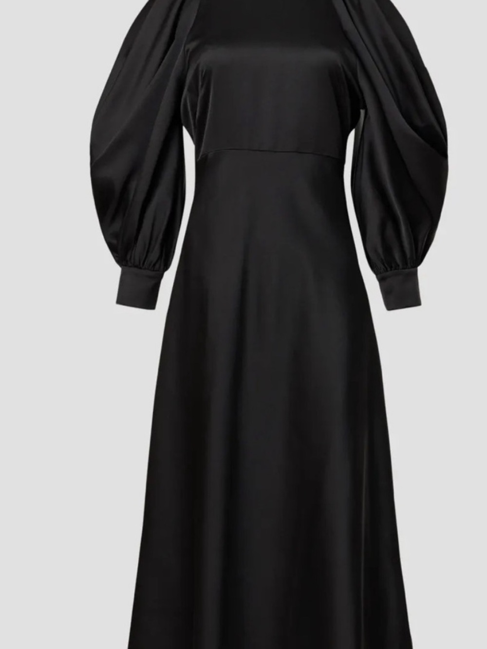 Arias New York $795 Retail Cold-Shoulder Halter Neck Black Midi Dress Size 6 - Picture 5 of 12